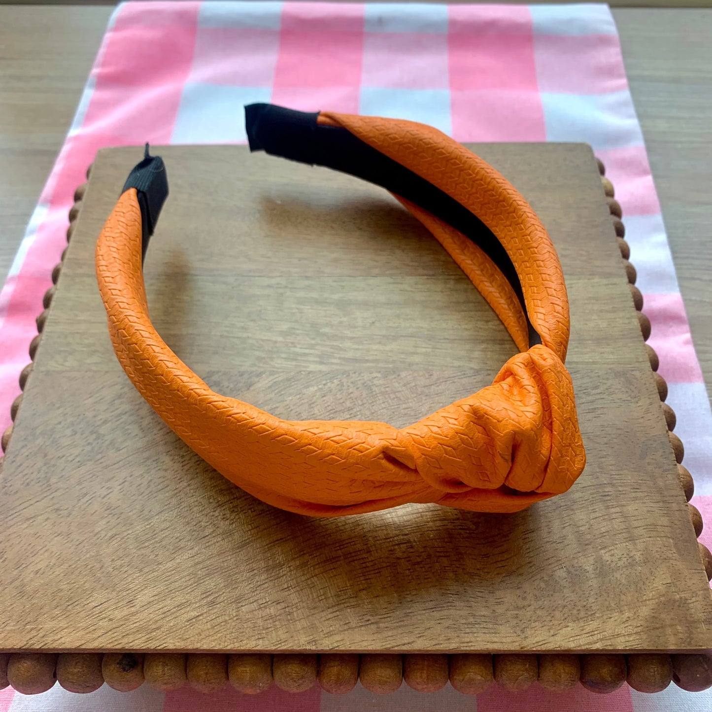 Textured Leather Knotted Headband