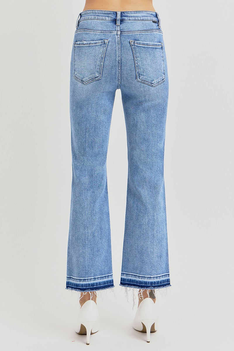 High Rise Cropped Distressed Jeans