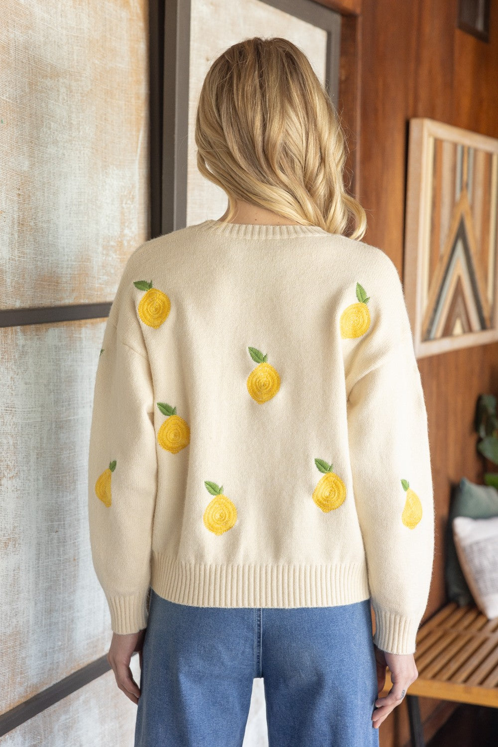 Lemon Embroidery Sweater