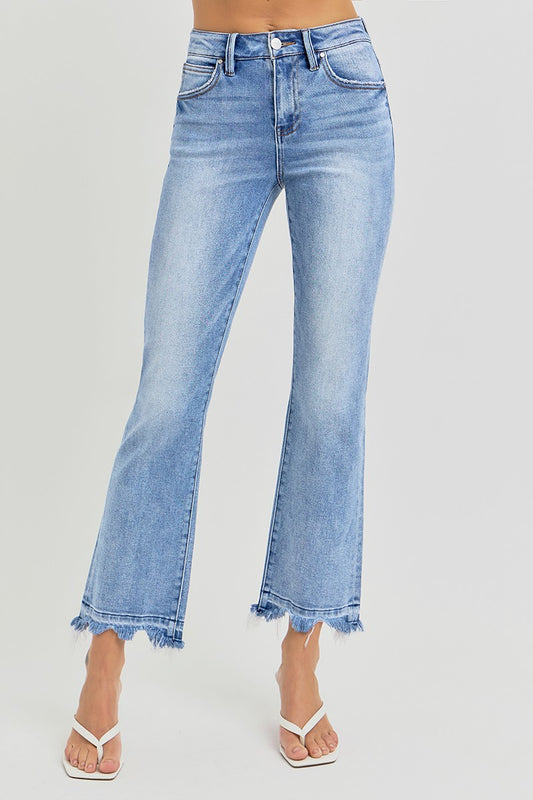 High Rise-Crop Straight-Slim Jeans