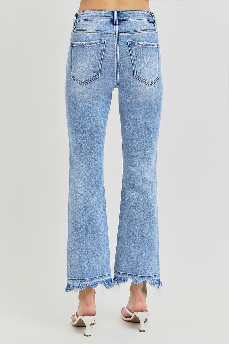 High Rise-Crop Straight-Slim Jeans