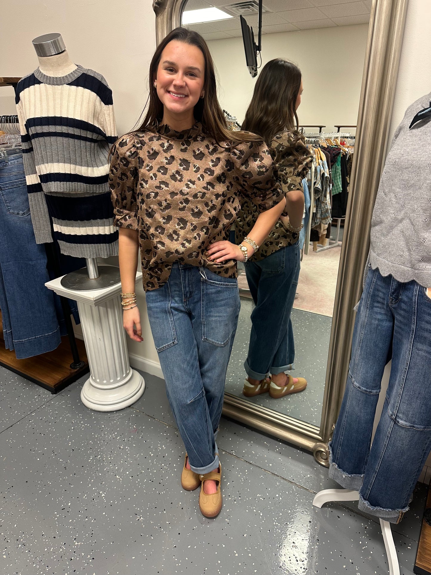 Bronze Leopard Blouse