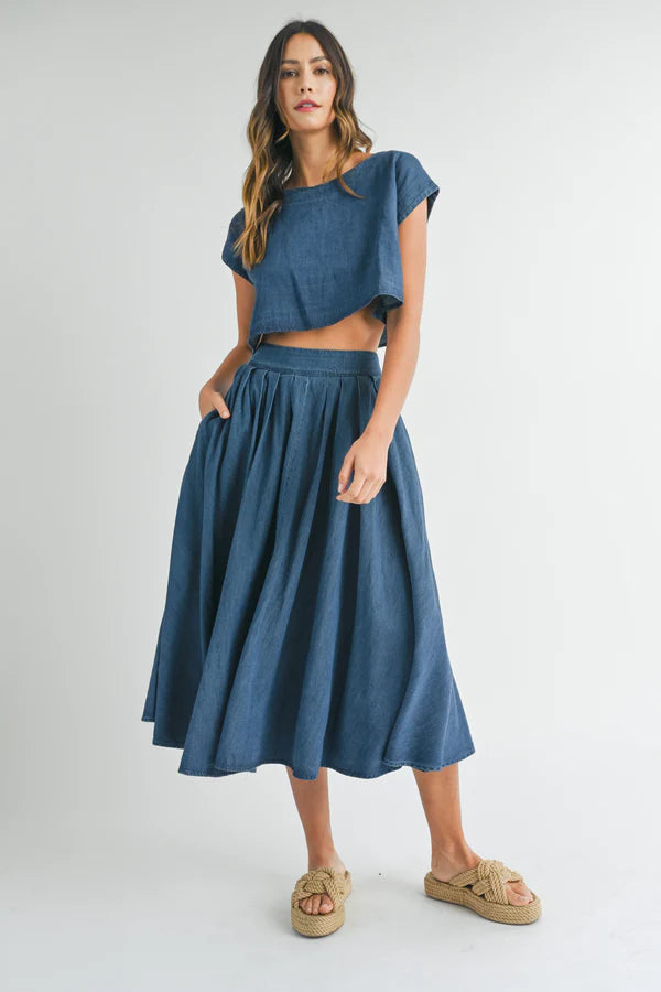 The Ellan- Two Piece Set in Light Denim