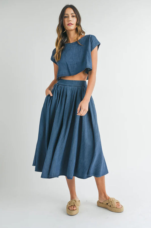 The Ellan- Two Piece Set in Light Denim