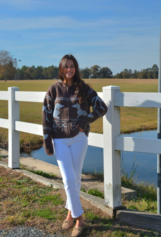 Dachshund Bow Cardigan