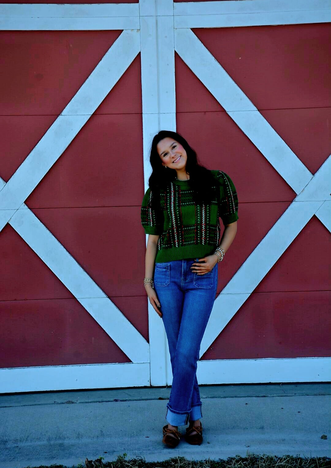 Checkered Plaid Sweater Top
