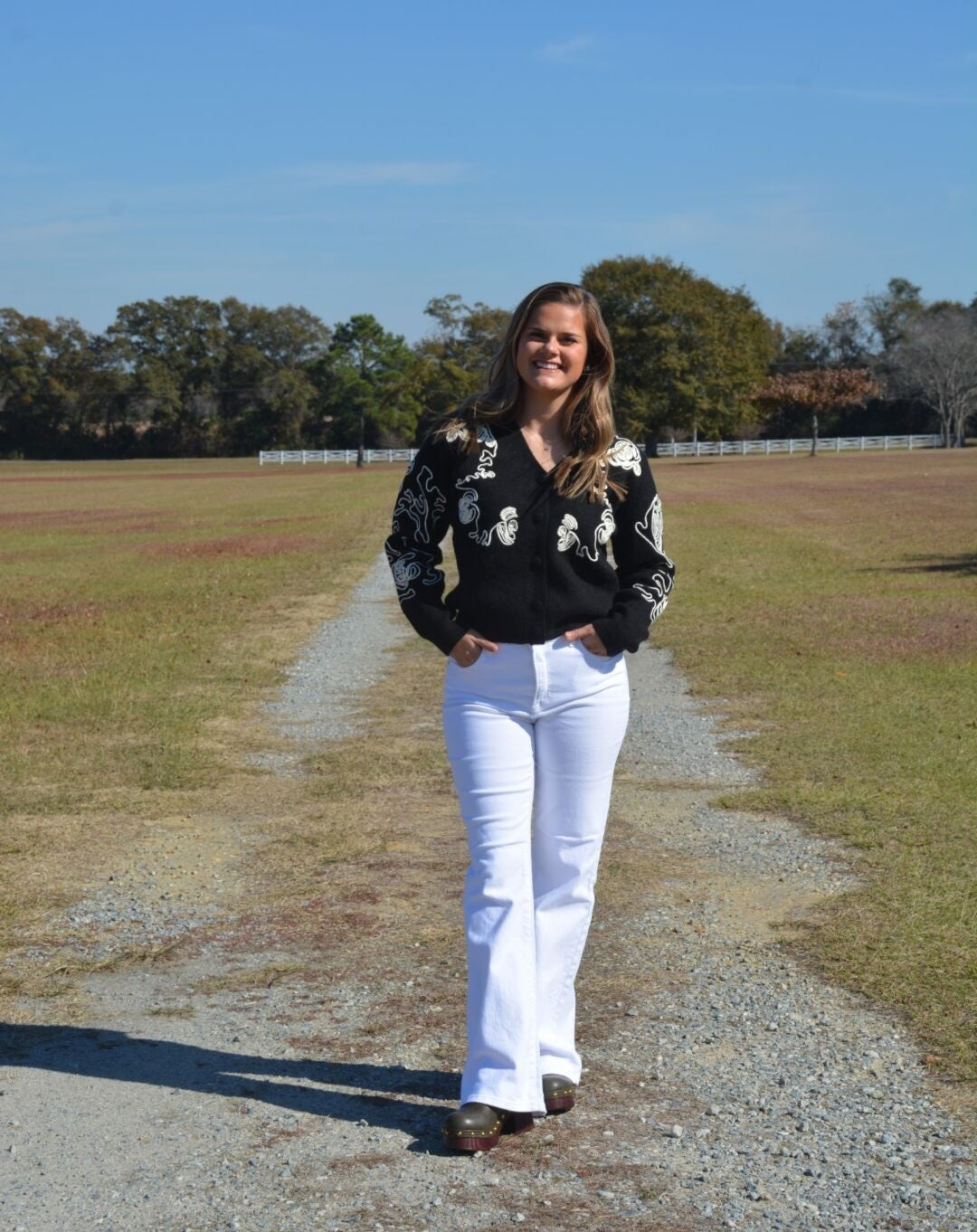 Floral Embroidered Cardigan Sweater