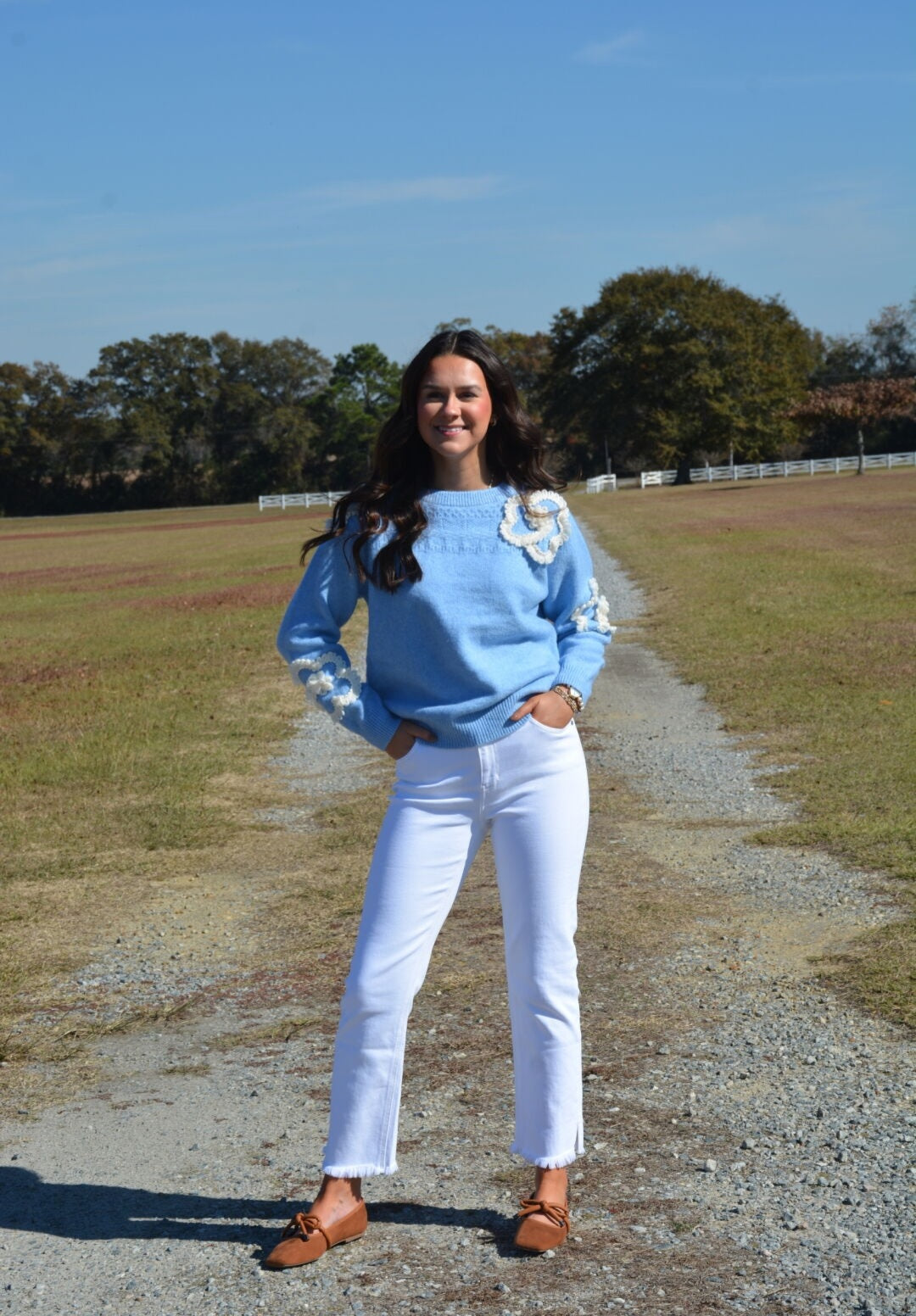 Embroidered Knit Sweater Top