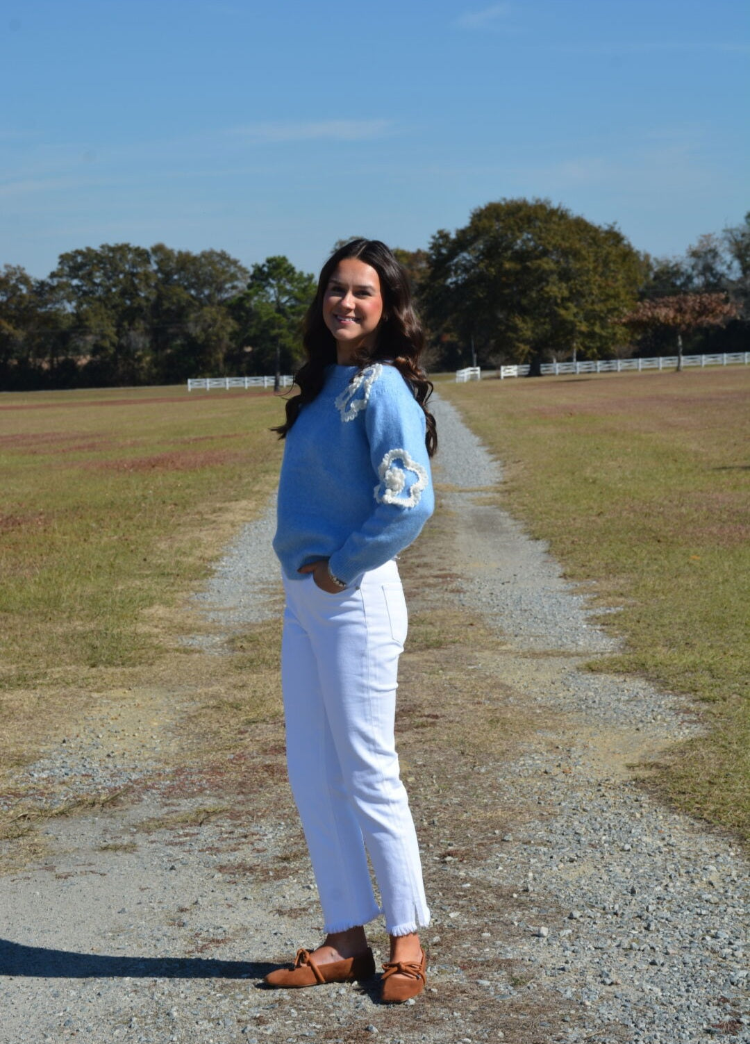 Embroidered Knit Sweater Top