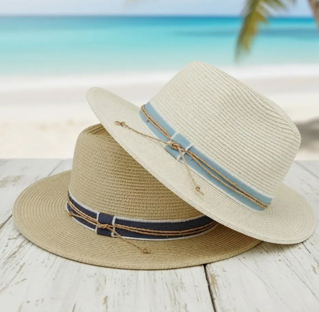 Straw Braid Fedora Hat