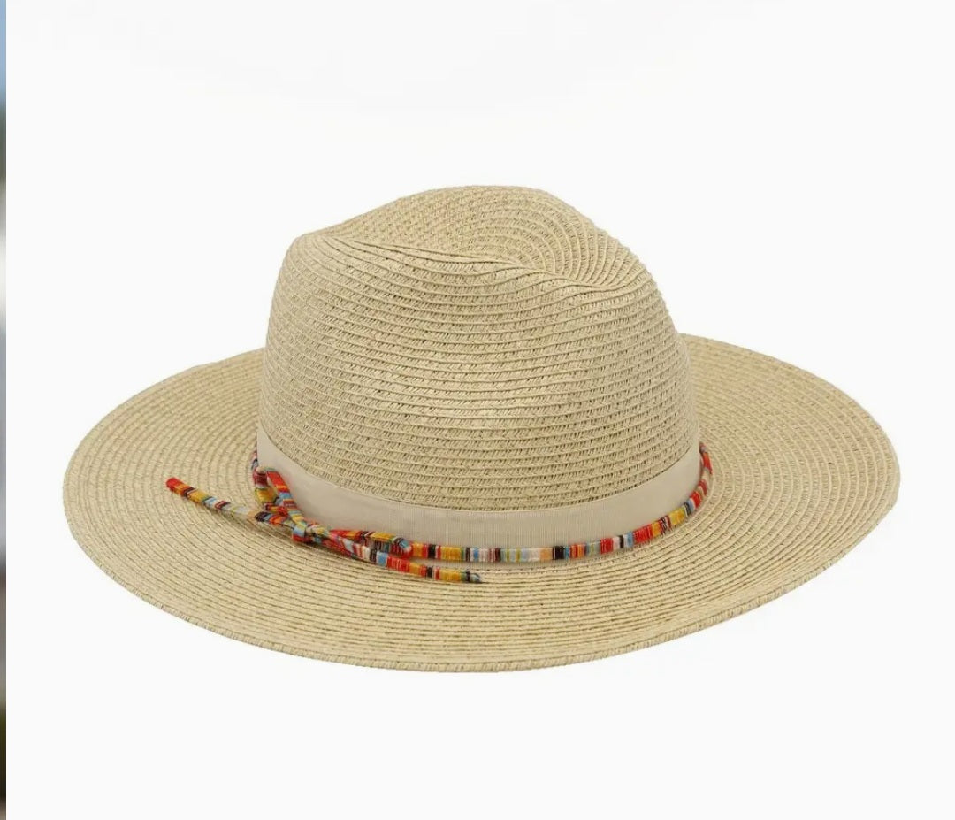 Summer Straw Fedora Hat
