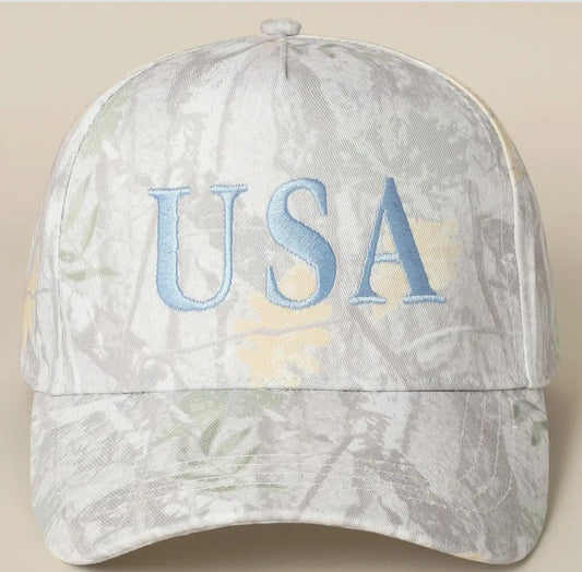 USA Embroidered Camo Hat