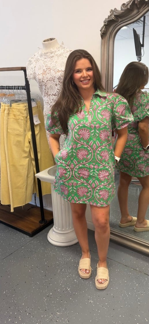 Paisley Print MIni Dress