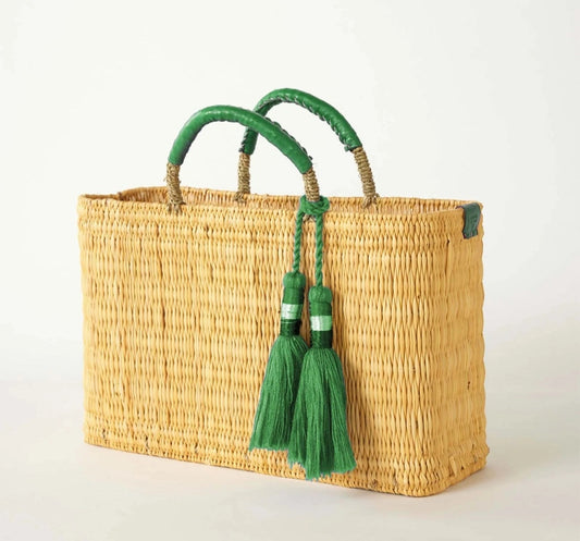 Emerald Tassel Woven Tote