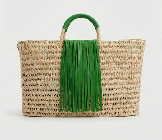 Emerald Fringe Market Tote