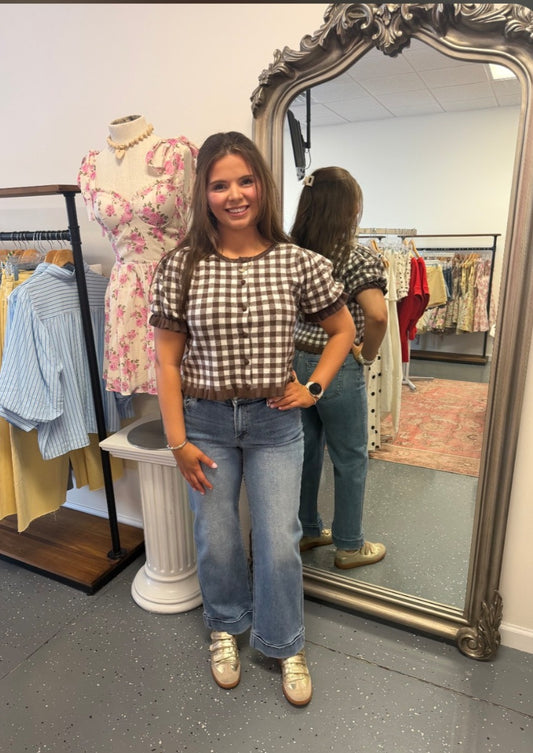 Uptown Check Knit Top