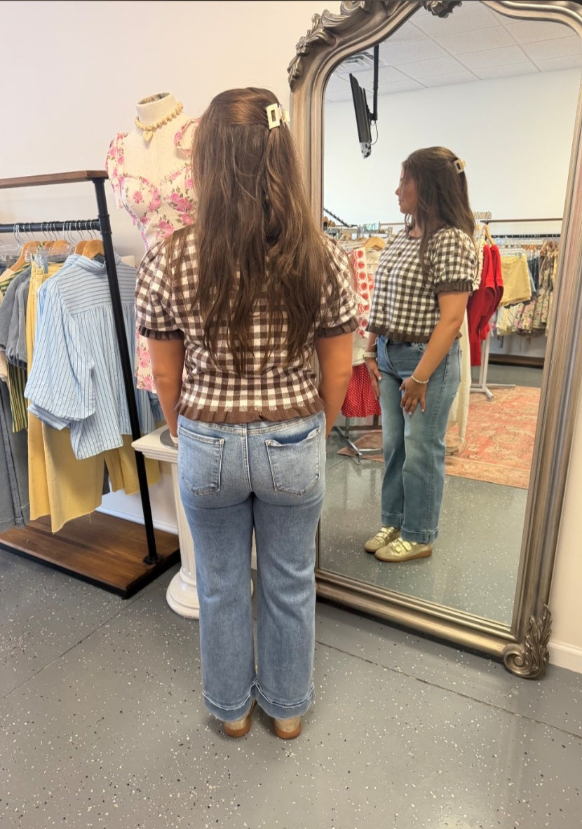 Uptown Check Knit Top