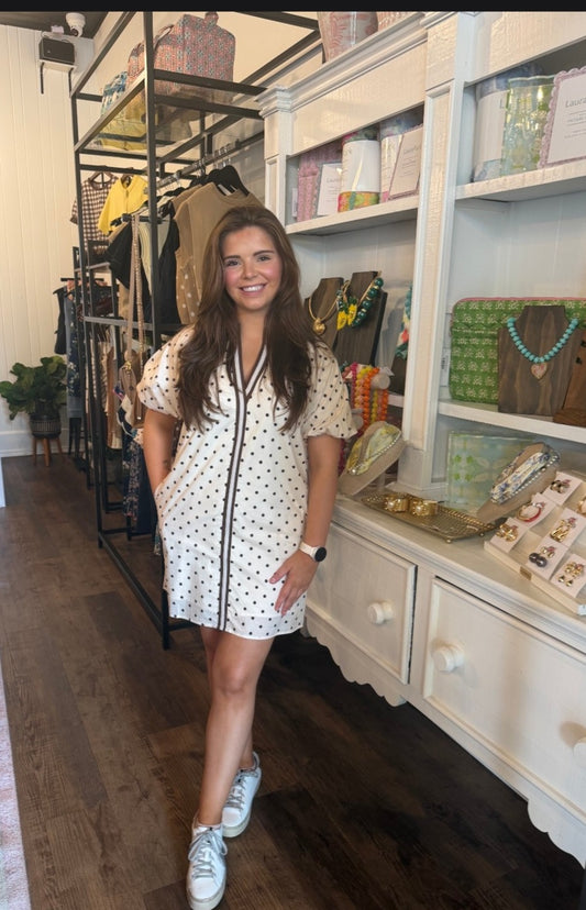 Mocha Dot Muse Dress