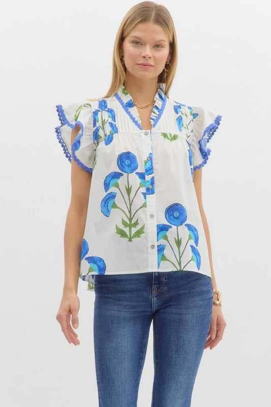 The Celeste- Floral Print Top