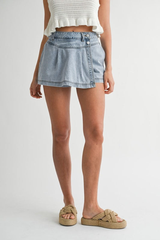 My Way Denim Skort