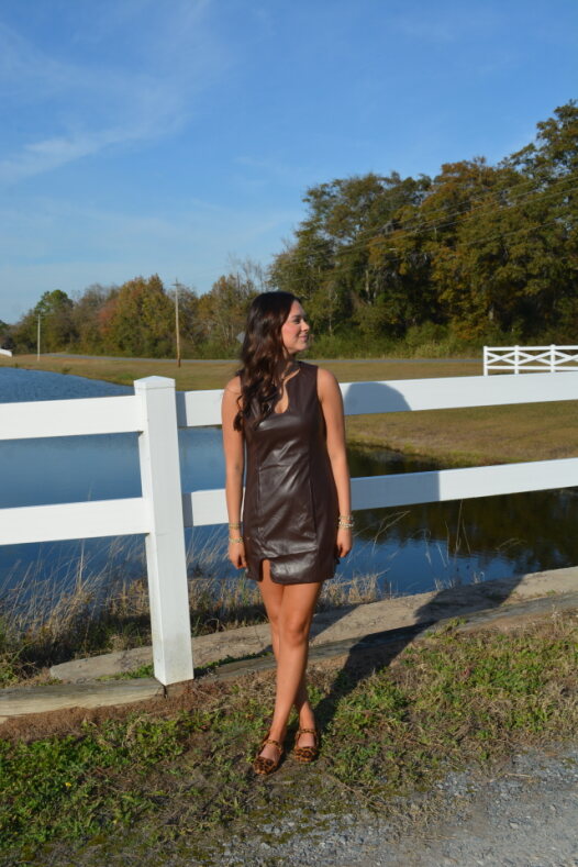 " Your Own Way" Leather Mini Dress
