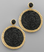 Raffia Two-Toned Disk Earrings