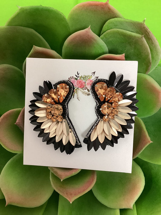 Ombré Jeweled Wing Earrings