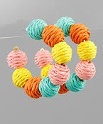 Raffia Ball Hoops