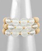 Wood & Glass Bead Bracelet