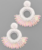 Sequin Beaded Circle Earrings