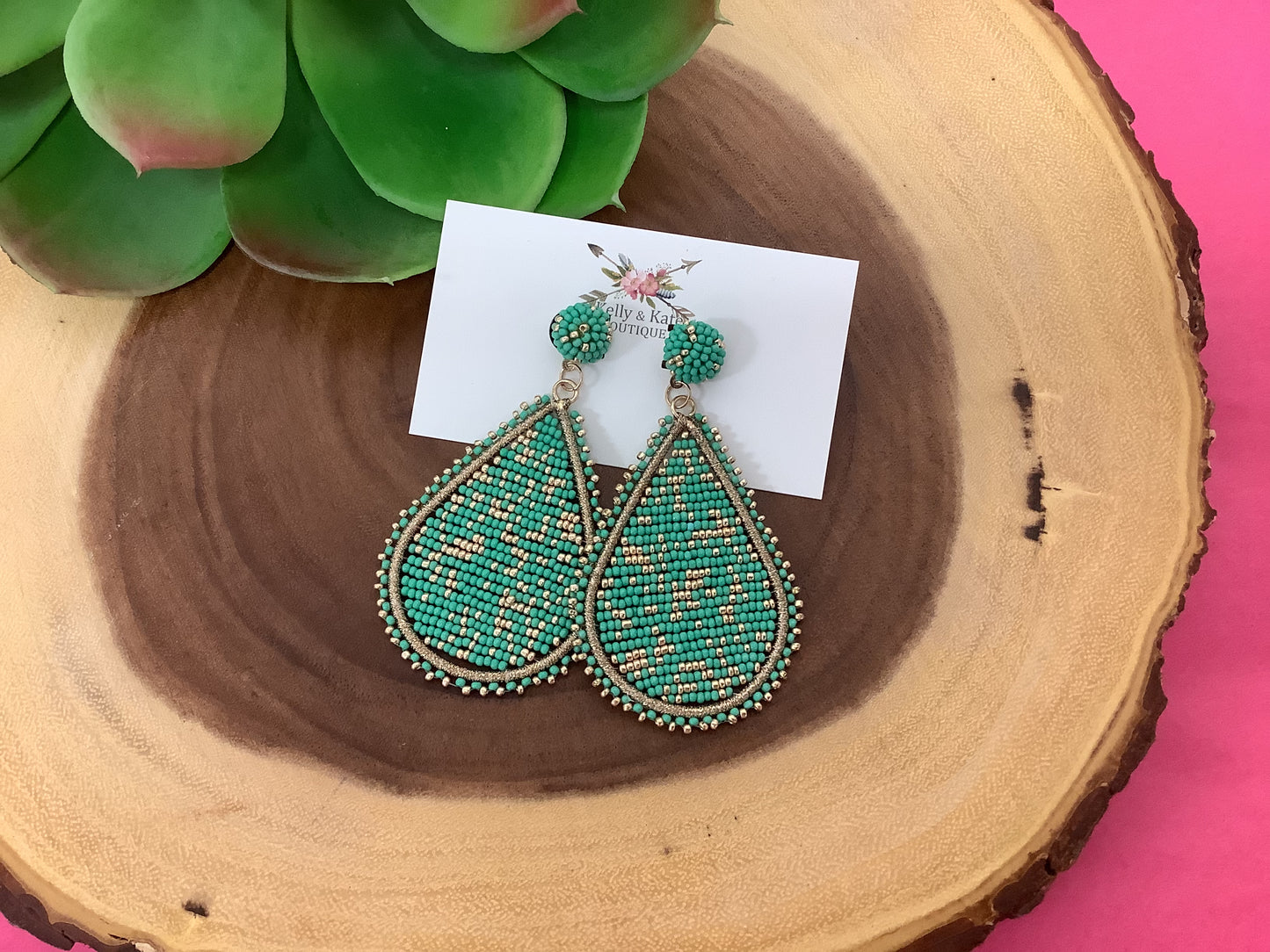 Beaded Teardrop Earrings