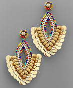 Marquise & Multi Disk Fan Earrings