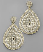 Rhinestone Studded Teardrop Earrings