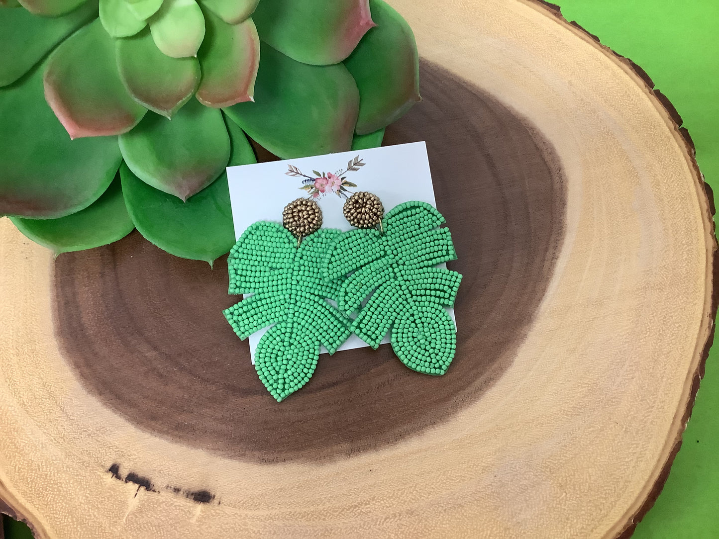 Tropical Leaf Earrings