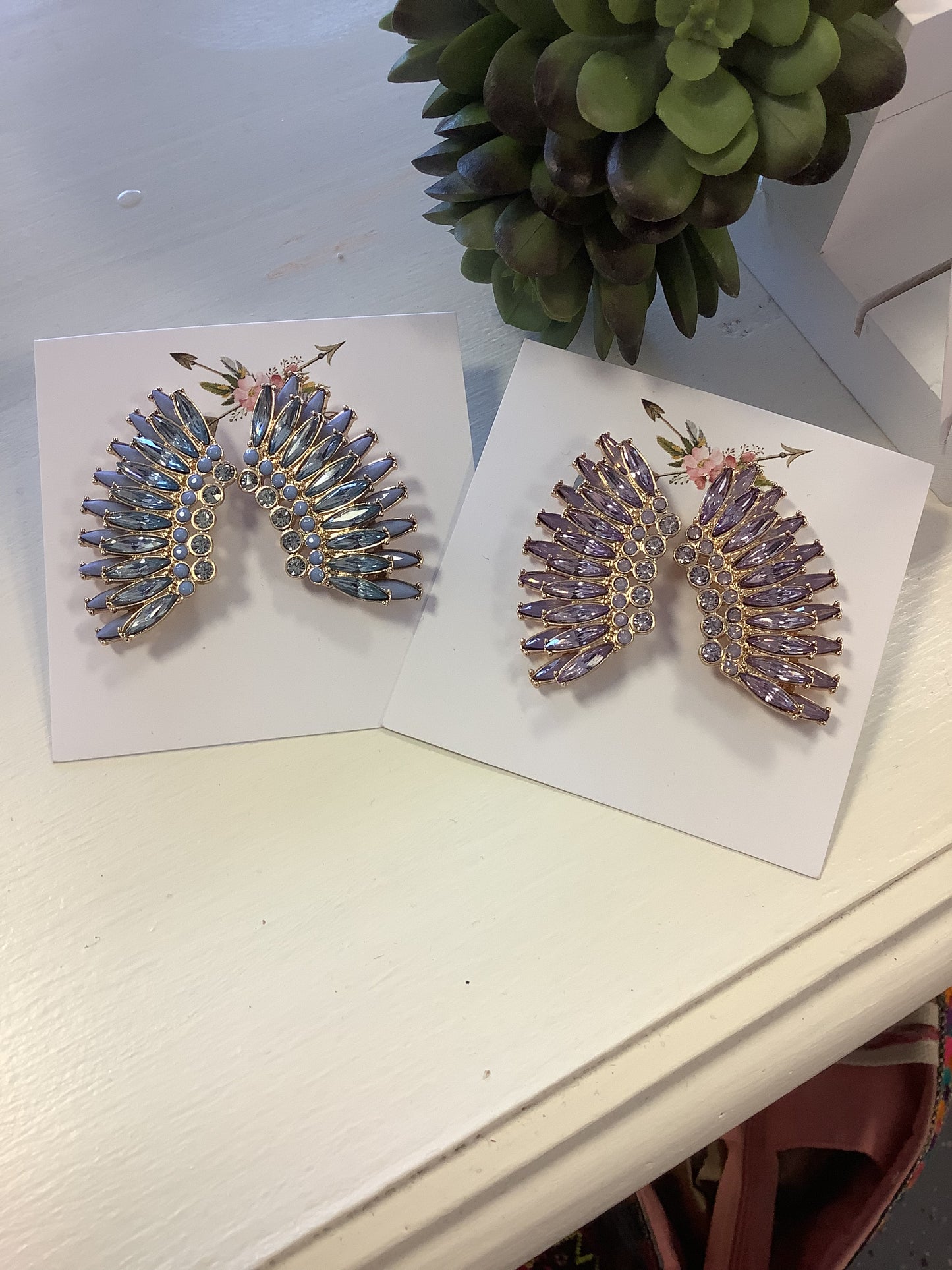 CZ Wing Earrings